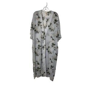Lucky Brand Caftan Swim Cover-up Long Swimwear Vacation Beach One Size Button Up